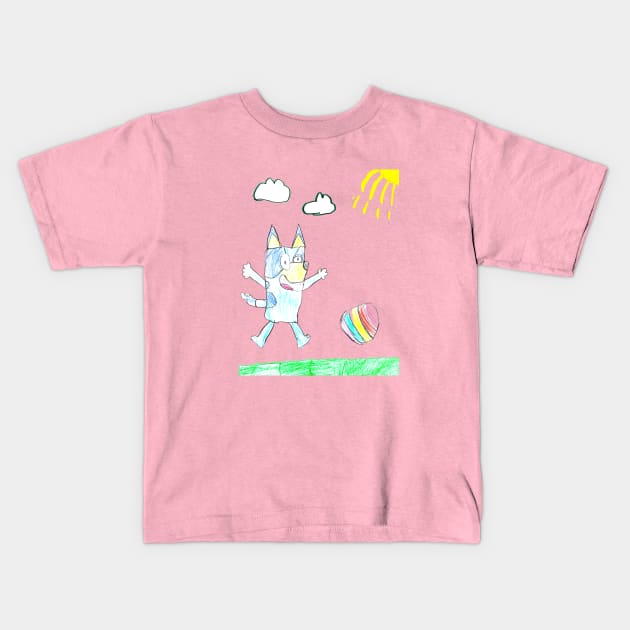 Bluey Kid Drawing Kids T-Shirt by Kids’ Drawings 